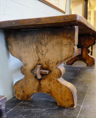 Lot 136 - Table. An oak refectory table, probably 19th century