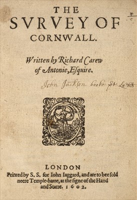 Lot 258 - Carew (Richard). The Survey of Cornwall, 1st edition, 1602