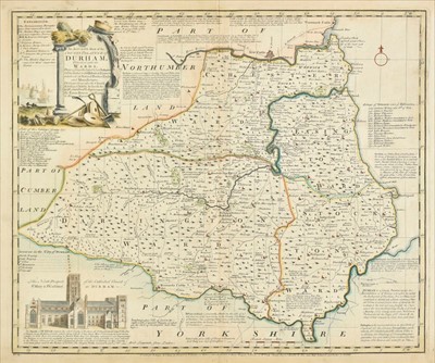 Lot 25 - Durham. Bowen (Emanuel), An Accurate Map of  the County Palatine of Durham, circa 1762