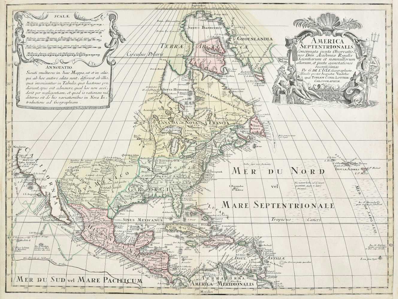 Lot 57 - North America. Lotter (Tobias), America Septentrionalis..., circa 1770