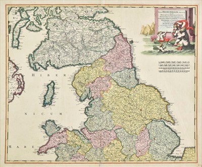 Lot 32 - England & Wales. De Wit (Frederick), Three maps of England & Wales, circa 1680