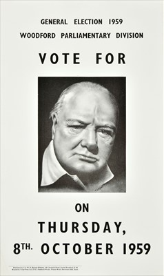 Lot 157 - Churchill (Winston Spencer). General Election poster, printed by Tulip Press
