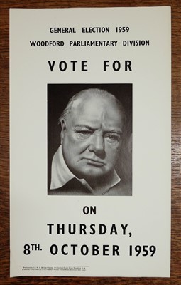 Lot 157 - Churchill (Winston Spencer). General Election poster, printed by Tulip Press