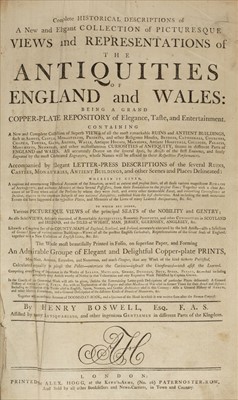 Lot 159 - Boswell (Henry). Complete Historical Descriptions..., Antiquities of England and Wales, circa 1790