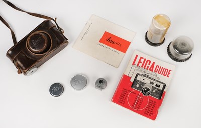 Lot 106 - Leica IIIf camera from 1954 with 35mm, 50mm and 90mm lenses plus viewfinder