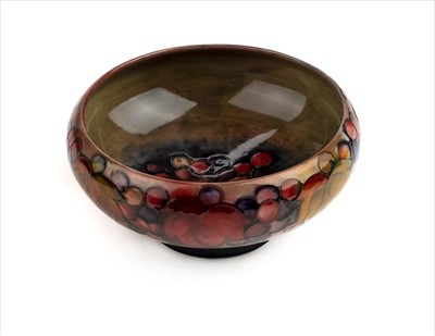 Lot 9 - Moorcroft. A Moorcroft pottery 'Grape and Leaf' pattern bowl