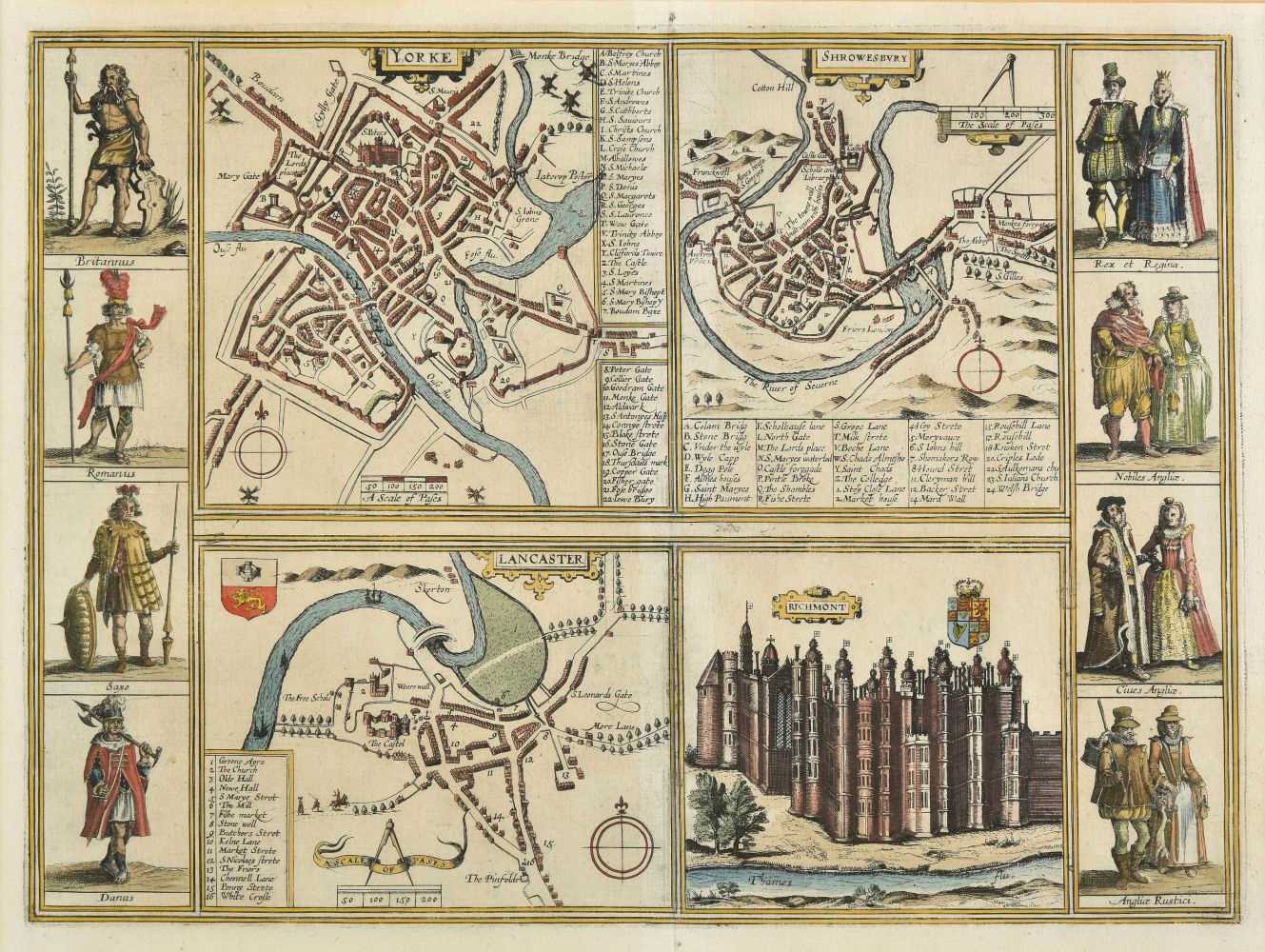 Lot 93 - Braun (Georg & Hogenberg Franz), Yorke, Shrowesbury, Lancaster, Richmont, circa 1618