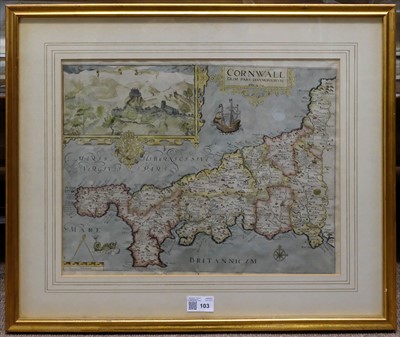 Lot 103 - Cornwall. Saxton (Christopher & Kip William), Cornwall olim pars Danmoniorum, 1637