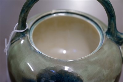Lot 10 - Moorcroft. A Moorcroft pottery 'Moonlit Trees' pattern teapot and sugar bowl