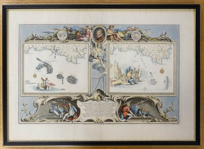 Lot 145 - Pine (John), Two charts showing the progress of the Spanish Armada, 1739