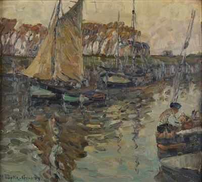 Lot 512 - Tupke-Grande (Helene, 1871-1946). Canal scene with sailing boats and trees