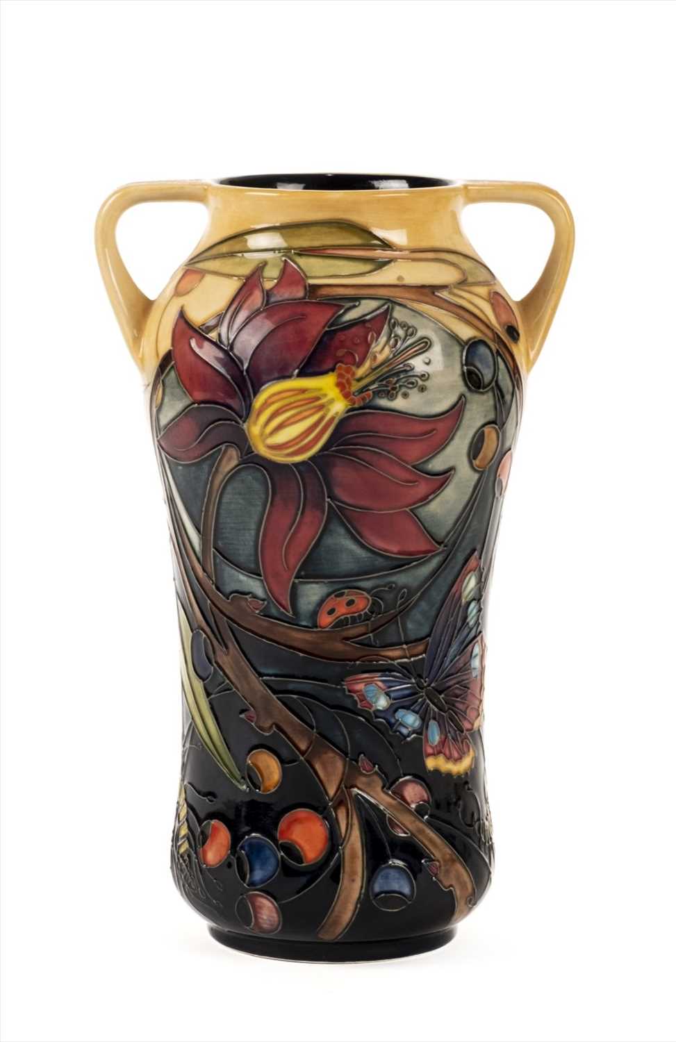 Lot 16 - Moorcroft. A Moorcroft pottery 'Hartgring' two handle vase