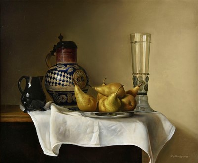Lot 527 - Barley (Roy, 1935-). Still Life with Pears and Jugs