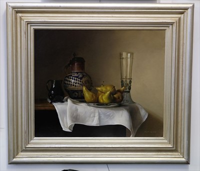 Lot 527 - Barley (Roy, 1935-). Still Life with Pears and Jugs