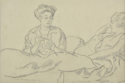 Lot 497 - Spurrier (Steven, 1878-1961). Two women conversing, 1925