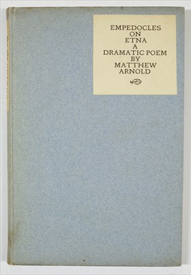 Lot 336 - Vale Press. Empedocles on Etna, by Matthew Arnold, 1896