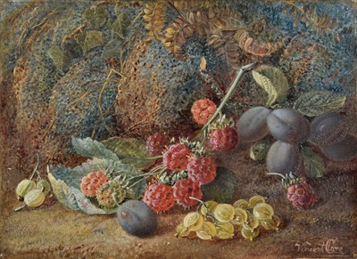 Lot 350 - Clare (Vincent, 1855-1930). Still life of fruit, & Still Life of Spring Flowers, 1895