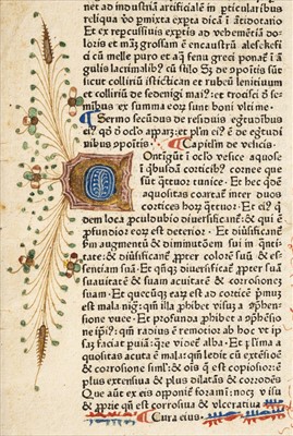 Lot 246 - Avicenna. Bifolium from the Canon medicinae, Strasbourg: Adolf Rusch, 1473