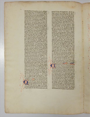 Lot 246 - Avicenna. Bifolium from the Canon medicinae, Strasbourg: Adolf Rusch, 1473