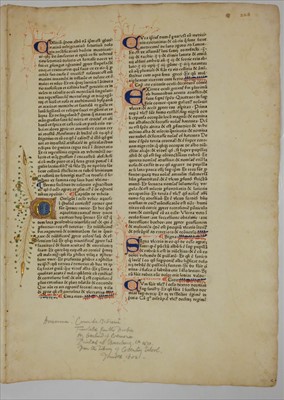 Lot 246 - Avicenna. Bifolium from the Canon medicinae, Strasbourg: Adolf Rusch, 1473