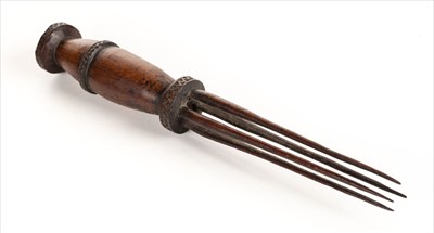 Lot 109 - Cannibal fork. A Fijian cannibal fork, late 19th century