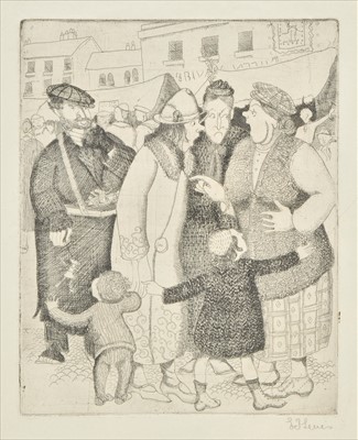 Lot 52 - Lewis (E.J.?, 20th century). A group of 5 humorous etchings, together with, Portraits and Studies.