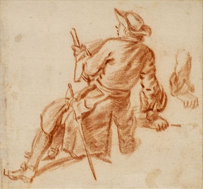Lot 247 - Lemke (Johann Philipp, 1631-1711). Study of a Horseman, red chalk