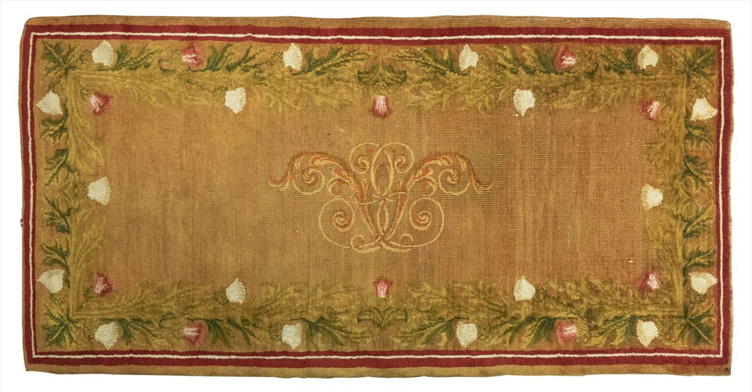 Lot 174 - Carpet. An English fireside carpet, Axminster, circa 1800