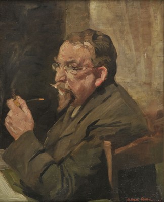 Lot 669 - Van Abbe, (Salomon, 1883-1955). Portrait of Man with Pipe