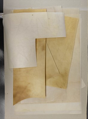 Lot 424 - Vellum. An assortment of vellum pieces and offcuts