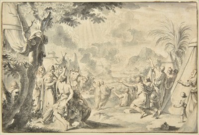 Lot 251 - Goeree (Jan, 1670-1731). The Glory of the Lord filling the Tabernacle, pen, grey ink and wash