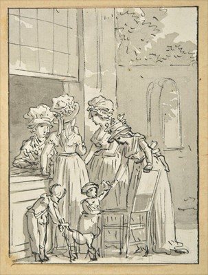 Lot 295 - Andriessen (Anthonie, 1746-1813).  Ladies and children by a window