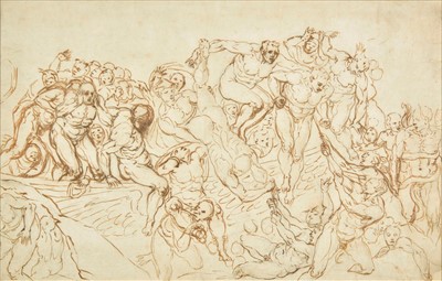 Lot 299 - Fuseli (Henry). Study after Michelangelo's Last Judgement
