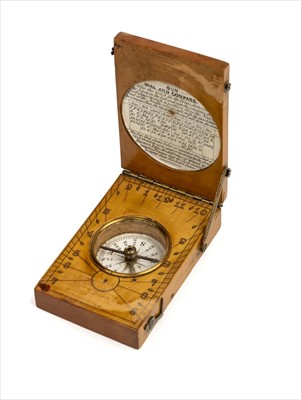 Lot 73 - Pocket compass. A pocket sundial and compass by Frances Barker circa 1875