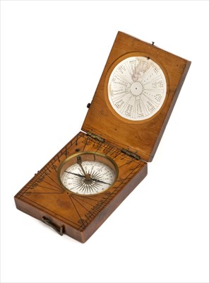 Lot 74 - Pocket compass. A pocket sundial and compass by Francis Barker circa 1875