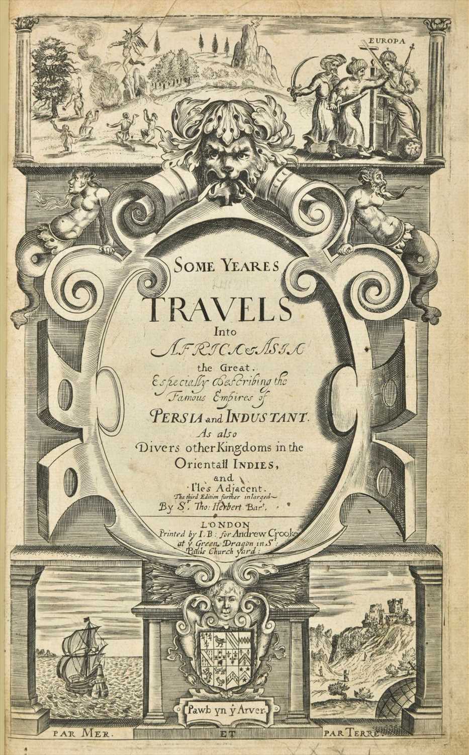 Lot 30 - Herbert (Thomas). Some Years Travels into Divers Parts of Africa and Asia the Great, 1665