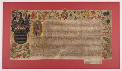 Lot 210 - Mary I (Queen of England, 1516-1558). Grant of Arms to John Hombreston, 17 June 1554