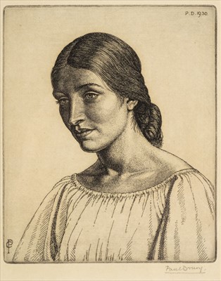 Lot 411 - Drury (Paul, 1903-1987). Head of a Young Woman, 1930, etching