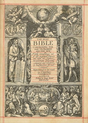 Lot 252 - Bible [English]. The Holy Bible, London: Printed by Roger Daniel, 1654