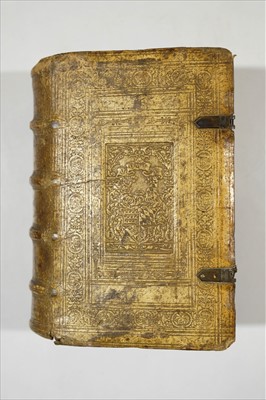 Lot 253 - Bible [Latin]. Biblia Sacra..., 2 parts in one, Frankfurt am Main: Petrus Fabricius, 1585