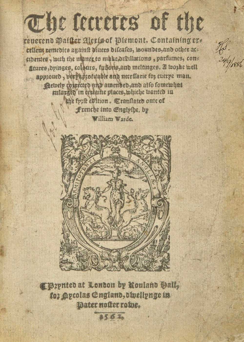 Lot 283 - Ruscelli, Girolamo. The Secretes of the Reverend Maister Alexis of Piemont, 1562-9