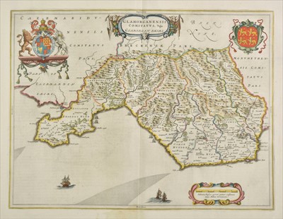 Lot 90 - Blaeu (Johannes). Five British county maps, circa 1645