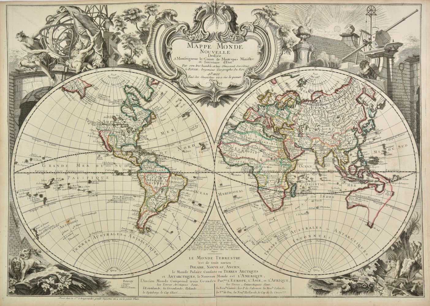 Lot 180 - World. Le Rouge (George Louis), Mappe Monde