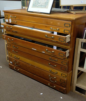 Lot 422 - Plan chest. Modern twelve drawer plan chest, late 20th century