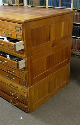 Lot 422 - Plan chest. Modern twelve drawer plan chest, late 20th century