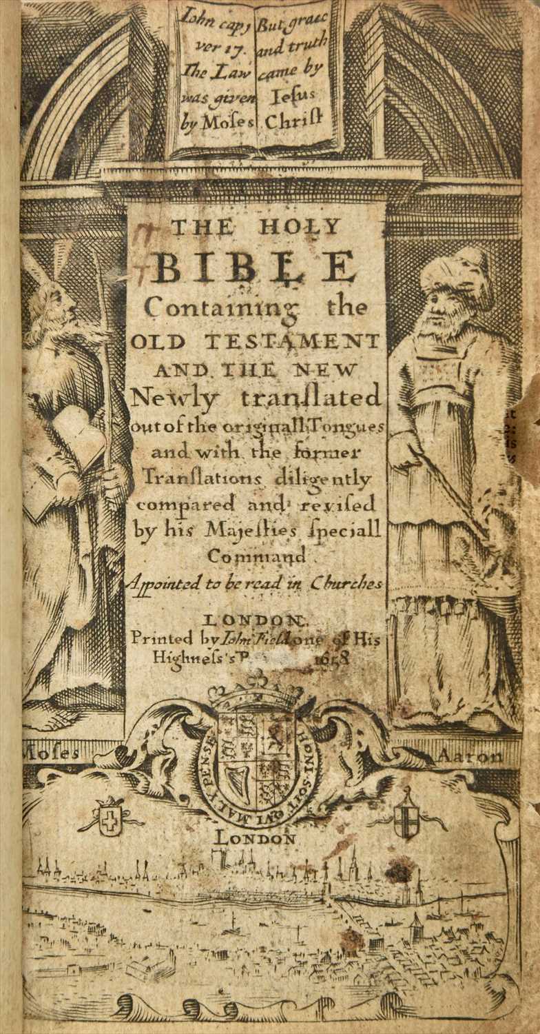 Lot 251 - Bible [English]. The Holy Bible, London: Printed by John Field, 1658