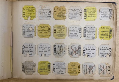 Lot 234 - Railway Tickets. An album of Edmondson railway tickets and stubs, mostly early 20h century