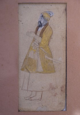 Lot 428 - Rajasthan School. Lady seated on a terrace with companion, 18th century