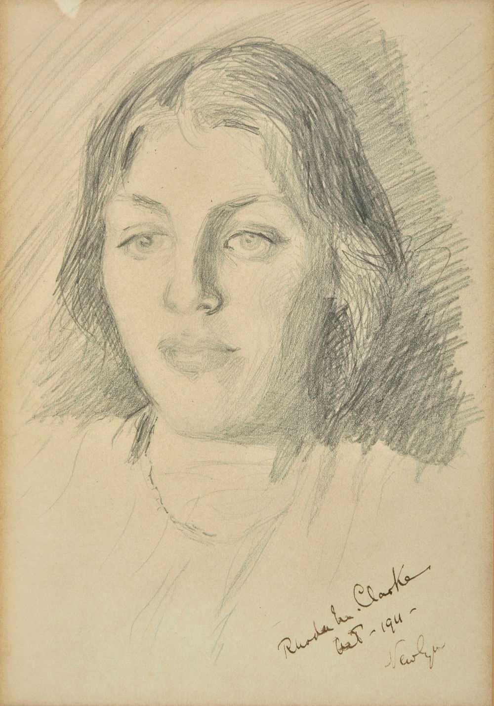 Lot 473 - Clarke (Rhoda, 19/20th century). A woman, pencil sketch