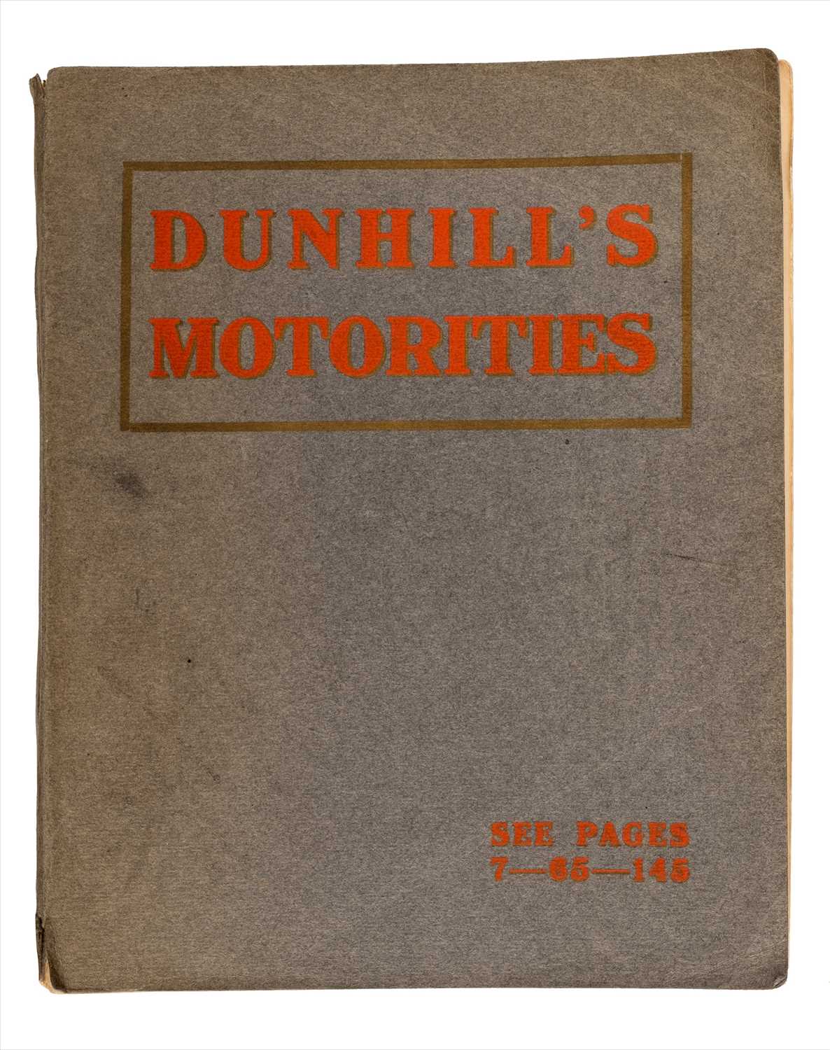 Lot 203 - Trade Catalogue. Dunhill's Motorities. Price List, [1906-07]